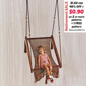 Tutorial di Macramè Boho in PDF - Sedia a dondolo vintage realizzata a mano - Livello facile intermedio