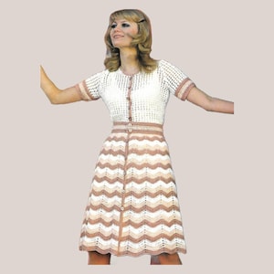 Modello per abito all'uncinetto Boho - Vintage estivo stile hippie, tutorial facile, retrò, donna, PDF