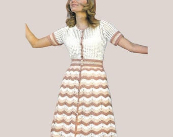 Boho Kleid Häkelanleitung - Vintage Sommer Sun Hippie Einfache Anleitung Retro Frauen PDF