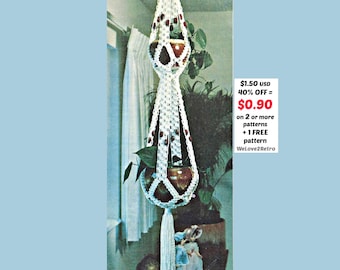 Macrame Plant Hanger Pattern PDF – Boho Tutorial, Hanging Planter