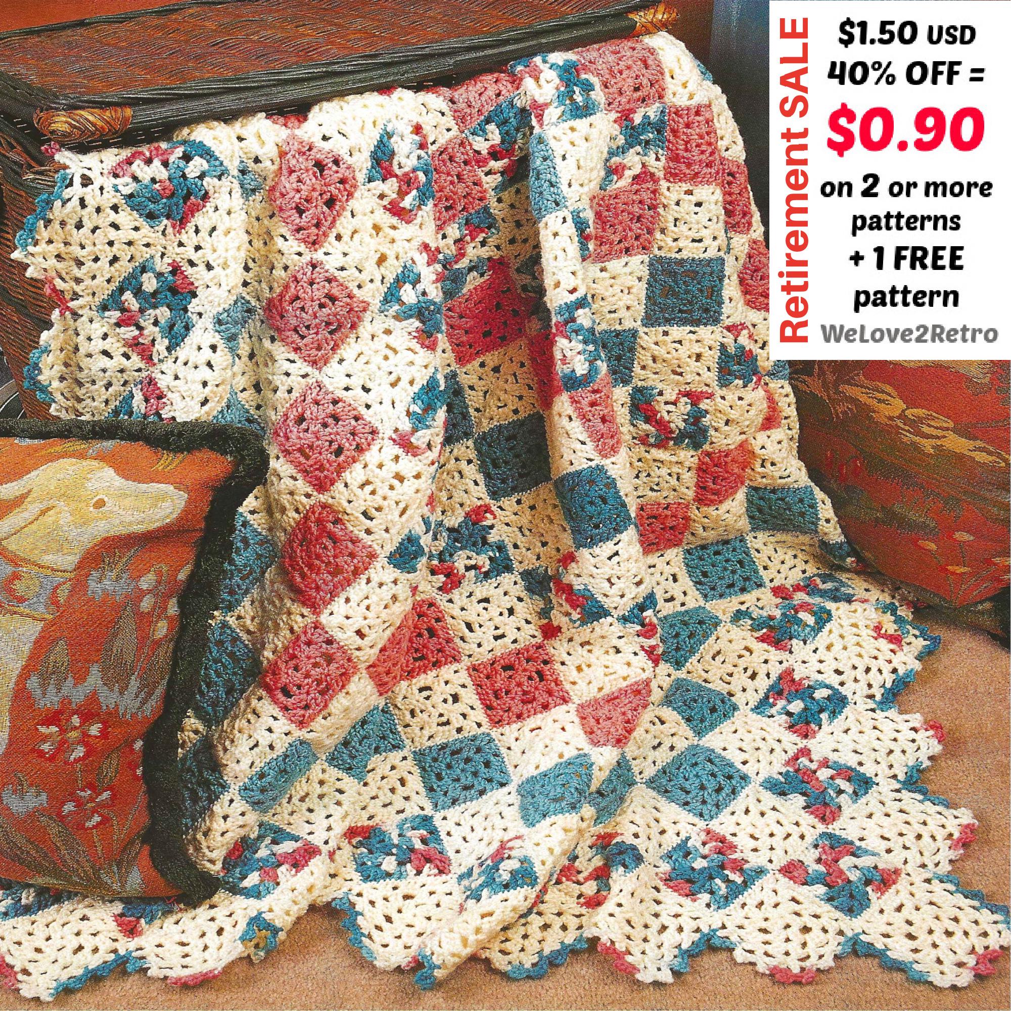 Vintage Granny Square Crochet Blanket Pattern • Cozy Afghan - Easy