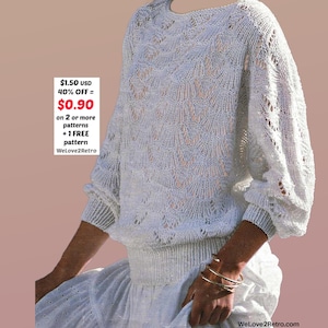 REBAJAS DE JUBILACIÓN*** Patrón de tejido de suéter de encaje - Jersey ligero de verano con ojales, jersey bohemio