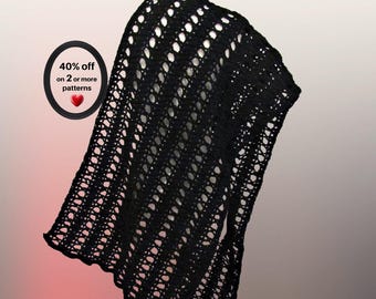LIQUIDACIÓN POR DESECHO* Patrón de chal de encaje a crochet en PDF – Un ovillo, estilo bohemio para bodas de verano