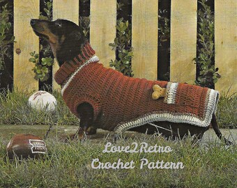 228 Vintage Dog Sweater Crochet Pattern, Dog Coat Crochet Pattern, Vintage Pet Coat Crochet Pattern, Pet Sweater Crochet Pattern.