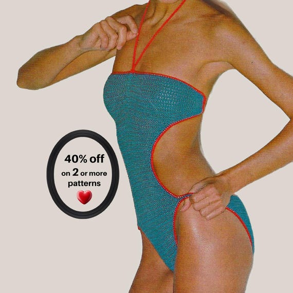 RETIRING-SOON*  Crochet Swimsuit Pattern Boho Bikini Monokini Summer Beachwear Women PDF