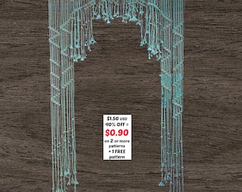 RETIREMENT-SALE***  Macrame Curtain Pattern PDF – Easy Boho Doorway Divider, Vintage Wall Hanging