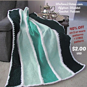 280-2 Easy Crochet Afghan Pattern PDF – Beginner Blanket, Throw & Lap Sizes, Chunky Crochet Blanket Pattern, Textured Crochet Afghan Pattern