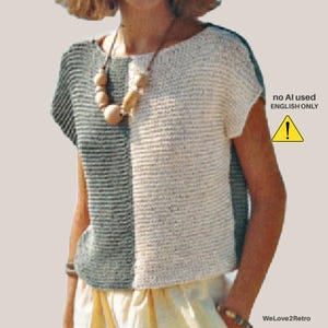 RETIREMENT-SALE* Cotton Top Knitting Pattern • Sleeveless Summer Knit Tee • Lightweight Vintage Jumper PDF