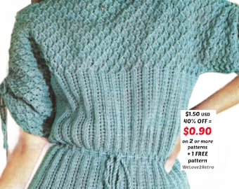 Knit Top Pattern – Summer Lightweight Sweater PDF • Vintage Women’s Pullover