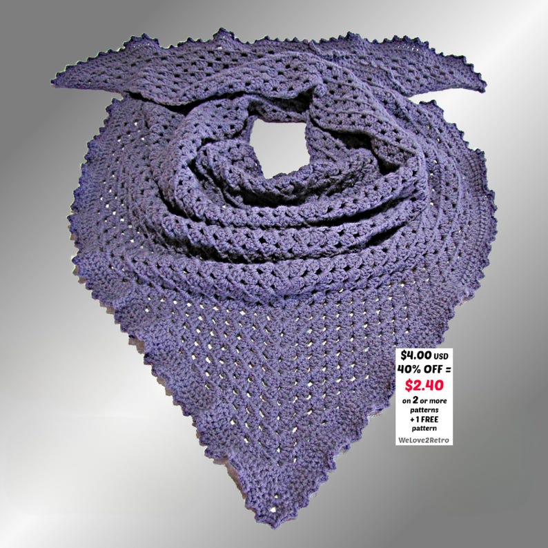 RETIREMENT-SALE*** Crochet Shawl Pattern PDF – Easy Boho Triangle Wrap ...