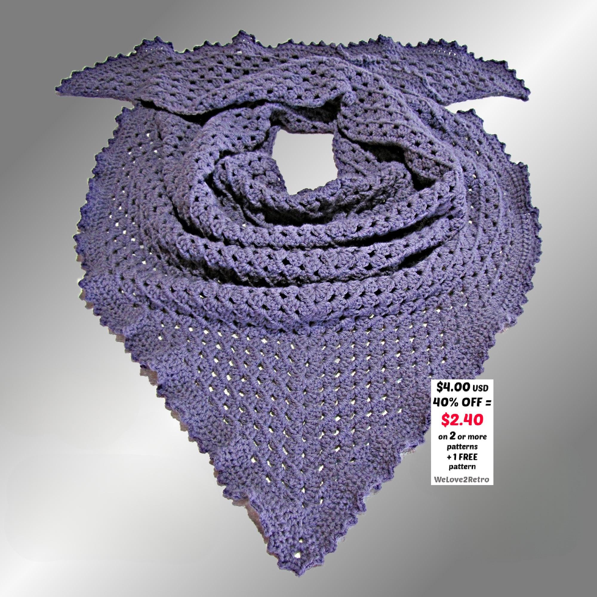 RETIREMENT-SALE*** Crochet Shawl Pattern PDF – Easy Boho Triangle Wrap ...