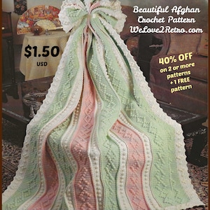 Easy Crochet Blanket Pattern PDF: Vintage Style Afghan, Lapghan, Baby Blanket