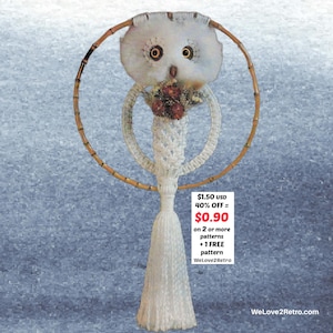 廃盤セール*** マクラメフクロウパターン - ヴィンテージ壁掛け簡単ボヘミアンマクラメDIY装飾結び目