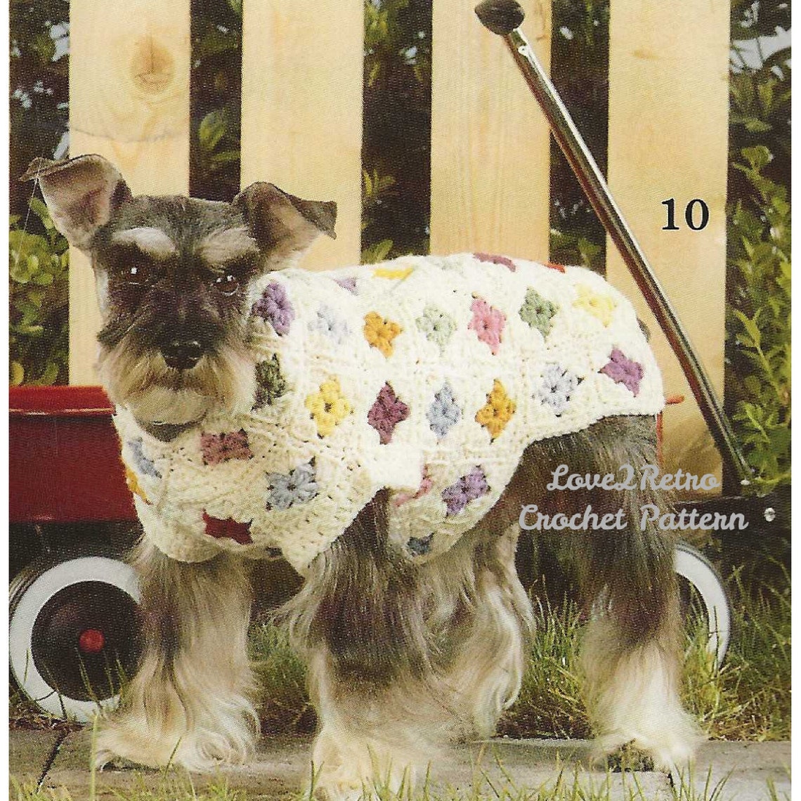 233 Vintage Granny Square Dog Sweater Crochet Pattern Easy Etsy Canada