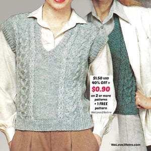 RETIREMENT-SALE***  Boho Vest Knitting Pattern PDF: Easy Women Knit Boho Top Sleeveless Slipover Waistcoat