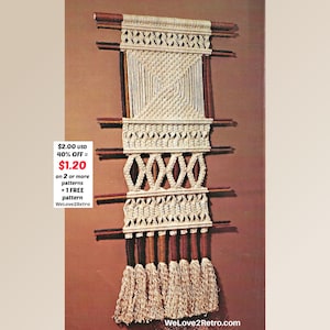 RETIREMENT-SALE***  Macrame Wall Hanging Pattern – Easy Boho  Vintage Fall Knot Art Decor PDF Diy
