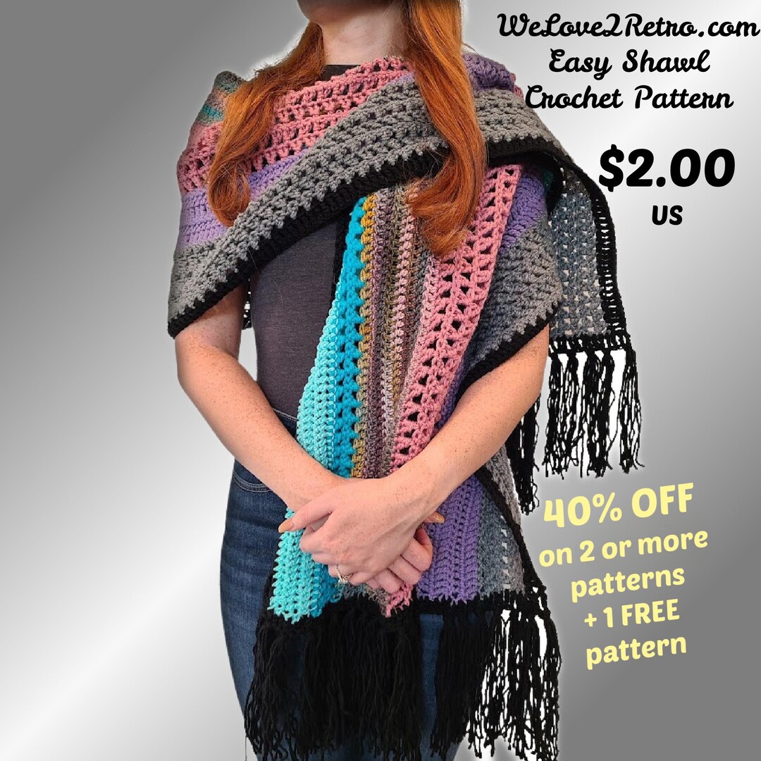 Easy Crochet Boho Shawl Pattern PDF: Lacy Beginner Wrap - Etsy