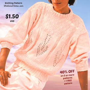 771 Women&#39;s Sweater Pattern, Easy Knit Sweater, Chunky Knit Pattern, Pullover Knitting Pattern, PDF Knitting Pattern, Sweater Pattern PDF