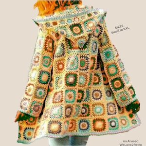 RETIREMENT-SALE* Crochet Hooded Coat Pattern • Boho Jacket • Vintage Hoodie Cardigan PDF