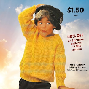833 Sweater Knitting Pattern, Knit Boys Sweater, Boys Jumper Pattern, Knit Boys Pullover, Knitting for Boys, Knitting for Kids