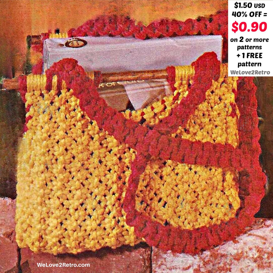 Macrame Bag Pattern - Boho Tote Purse Book Bag Knotting Handbag PDF - Etsy