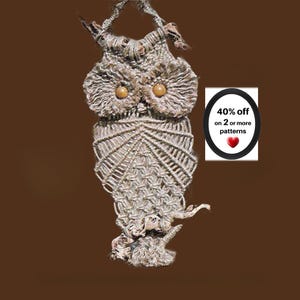 RETIREMENT-SALE*  Macrame Owl Pattern PDF – Vintage Wall Hanging Tutorial, Boho Home Decor