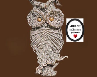 RETIREMENT-SALE* Vintage Macrame Owl Wall Hanging Pattern • Easy Boho Diy PDF