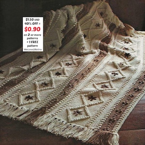 Boho Crochet Afghan Pattern PDF – Easy Textured Throw, Vintage Lapghan DIY Blanket Design
