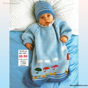 RETIREMENT-SALE***  Baby Cocoon Knitting Pattern –  Knit Sleep Sack, Sleeping Bag, Swaddle Bunting Wrap