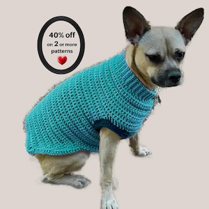 RETIREMENT-SALE* Crochet Dog Sweater Pattern - Pet Jumper Coat PDF Design (12 Sizes)