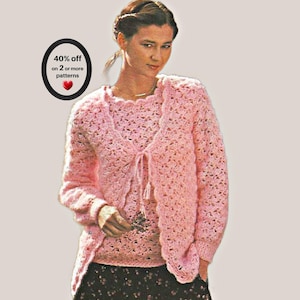 RETIREMENT-SALE*  Crochet Lace Cardigan Pattern • Elegant Open Front Jacket • Vintage PDF Design