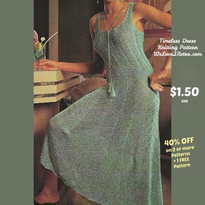 215 Dress knitting PATTERN, knitted dress pattern, women&#39;s knit dress pattern, sleeveless knit dress pattern, casual knit dress DIY.
