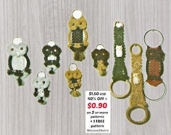 RETIREMENT-SALE***  Macrame Owl Pattern PDF – Easy Boho Keychain Key Ring Tutorial Beginner-Friendly Key Holder