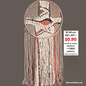 RETIREMENT-SALE***  Macrame Dream Catcher Pattern PDF – Easy Boho Wall Hanging Tutorial,  Vintage Decor Guide