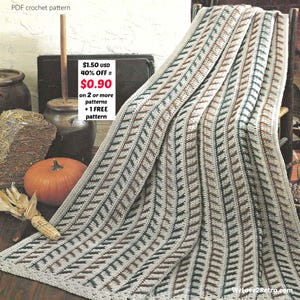 Schema afgano all&#39;uncinetto facile in PDF - Coperta vintage Lapghan, tutorial per principianti su coperta cimelio