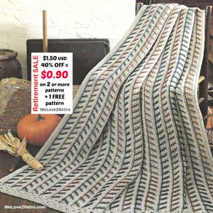 RETIREMENT-SALE***  Easy Crochet Afghan Pattern - Vintage Blanket Throw Beginner, Heirloom Lapghan Simple