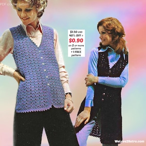 WYPRZEDAŻ EMERYTALNA*** Łatwy wzór na kamizelkę szydełkową w stylu boho w formacie PDF – samouczek wykonania kamizelki, sweter damski w formie kamizelki dla początkujących
