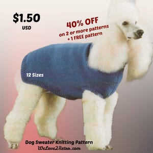 Dog Sweater Knitting Pattern PDF – Easy Pet Sweater in 12 Sizes – Knit Dog Coat, Jumper & Small Dog Sweater – Instant Download 229