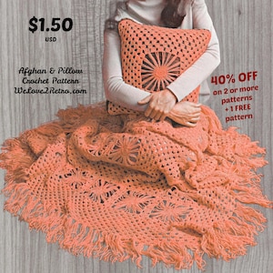 Granny Square Blanket Crochet Pattern: Vintage Afghan, Lapghan (PDF Download)