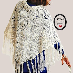 RETIREMENT-SALE*  Crochet Triangle Shawl Pattern • Vintage Lace Wrap • Lightweight Boho PDF