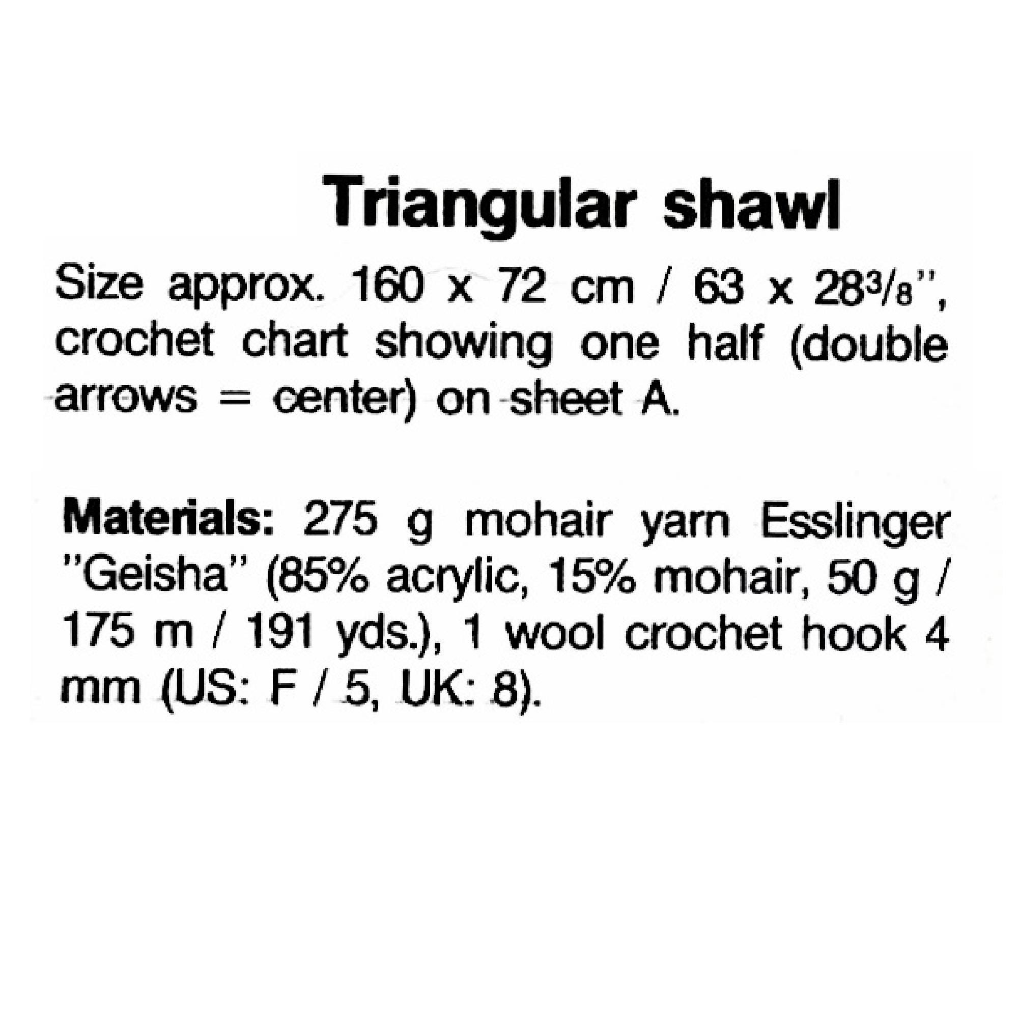 Crochet Shawl Pattern - Vintage Triangle Wrap Easy Lacy Scarf ...