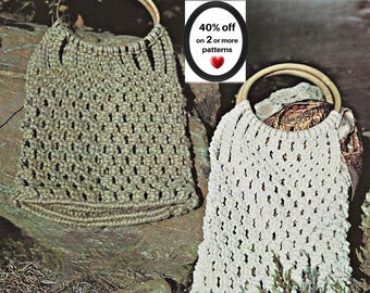 RETIREMENT-SALE*  Boho Macrame Market Bag Pattern • Vintage Tote (PDF)