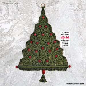 Macrame Christmas Tree Pattern PDF – Boho Holiday Ornament, Easy Wall Hanging, Vintage DIY Decor
