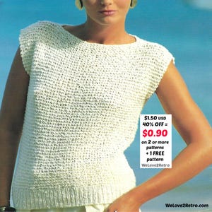 SALDI PER PENSIONAMENTO*** Modello per top estivo lavorato a maglia facile - Canotta in cotone stile vintage da donna per principianti