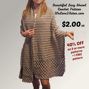 Crochet Shawl Pattern PDF – Easy Lacy Wrap for Beginners, Boho Shawl Design, Stylish Crochet Scarf, Printable DIY Accessory Download 102-2