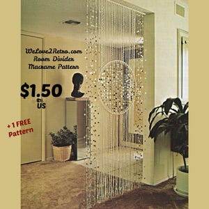 301 Room Divider Macrame Pattern + 1 FREE MACRAME PATTERN, macrame designs, macrame projects, macrame curtains, macrame ideas.