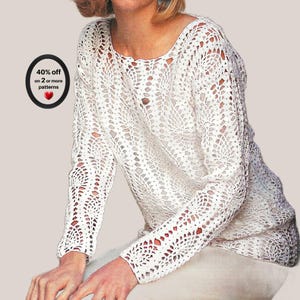 RETIREMENT-SALE*  Crochet Peasant Top Pattern • Lace Boho Blouse • Retro Summer  •  Diagram understanding is necessary.