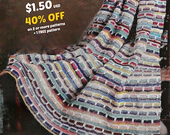 Scrap Yarn Afghan Crochet Pattern PDF – 4 Easy Blanket Designs, Stash Buster Ideas, Colorful Throw Patterns, Instant Download -  746