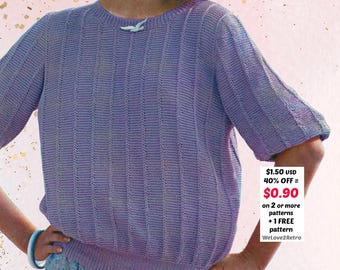 Summer Top Knitting Pattern PDF – Knit Lace Sweater Tank Tutorial Women