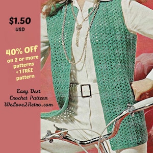 Crochet Vest Pattern PDF – Easy Women’s Layer, Boho Summer Top & Granny Square Sweater Vest  Beginner-Friendly Handmade Style - 316